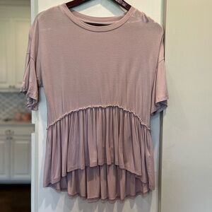 Women's Mauve Ruffle Hem Peplum Top